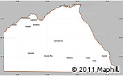 Gray Simple Map of Chobe, cropped outside