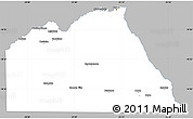 Gray Simple Map of Chobe, single color outside