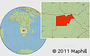 Savanna Style Location Map of Maun Region