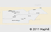Classic Style Panoramic Map of Maun Region, single color outside