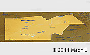 Physical Panoramic Map of Maun Region, darken
