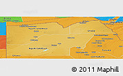 Physical Panoramic Map of Maun Region, political outside