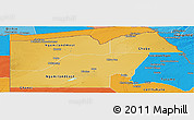 Physical Panoramic Map of Maun Region, political shades outside