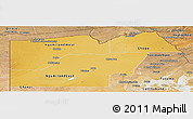 Physical Panoramic Map of Maun Region, satellite outside
