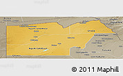Physical Panoramic Map of Maun Region, semi-desaturated