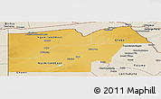 Physical Panoramic Map of Maun Region, shaded relief outside