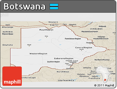 Classic Style Panoramic Map of Botswana