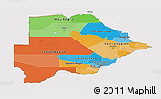 Political Panoramic Map of Botswana, cropped outside