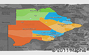 Political Panoramic Map of Botswana, darken, desaturated