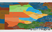 Political Panoramic Map of Botswana, darken