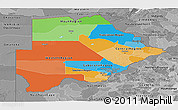 Political Panoramic Map of Botswana, desaturated