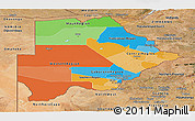 Political Panoramic Map of Botswana, satellite outside
