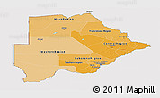 Political Shades Panoramic Map of Botswana, cropped outside
