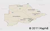 Shaded Relief Panoramic Map of Botswana, cropped outside