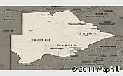 Shaded Relief Panoramic Map of Botswana, darken