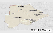 Shaded Relief Panoramic Map of Botswana, lighten, desaturated