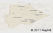 Shaded Relief Panoramic Map of Botswana, lighten