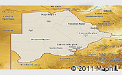 Shaded Relief Panoramic Map of Botswana, physical outside
