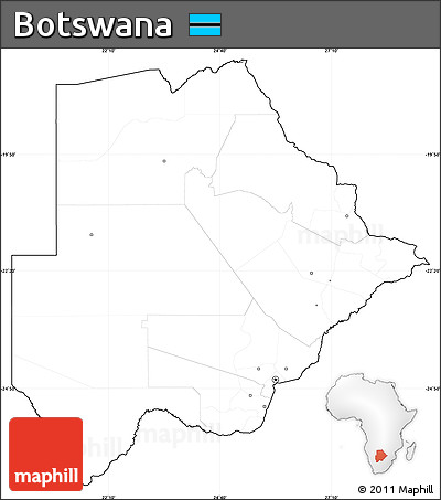Blank Simple Map of Botswana, cropped outside, no labels