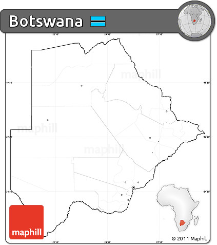 Blank Simple Map of Botswana, cropped outside, no labels