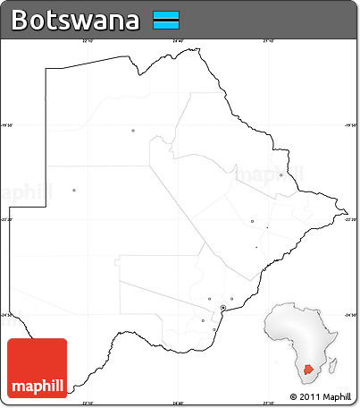 Blank Simple Map of Botswana, cropped outside, no labels