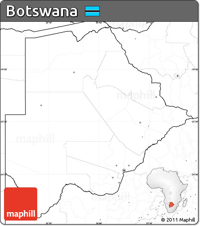 Blank Simple Map of Botswana, no labels