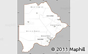 Gray Simple Map of Botswana, single color outside
