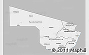 Gray 3D Map of Southern Region, single color outside