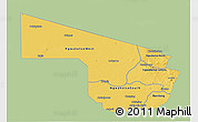 Savanna Style 3D Map of Southern Region, single color outside
