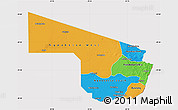 Political Map of Southern Region, cropped outside