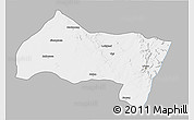 Gray 3D Map of Ngwaketse Centra, single color outside