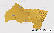 Physical 3D Map of Ngwaketse Centra, cropped outside