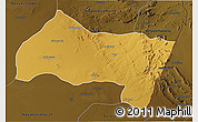 Physical 3D Map of Ngwaketse Centra, darken