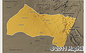 Physical 3D Map of Ngwaketse Centra, darken, semi-desaturated