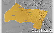 Physical 3D Map of Ngwaketse Centra, desaturated