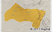 Physical 3D Map of Ngwaketse Centra, lighten, semi-desaturated