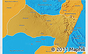 Physical 3D Map of Ngwaketse Centra, political outside