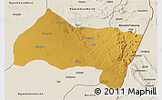 Physical 3D Map of Ngwaketse Centra, shaded relief outside