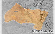 Satellite 3D Map of Ngwaketse Centra, desaturated