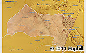 Satellite 3D Map of Ngwaketse Centra, physical outside