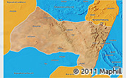 Satellite 3D Map of Ngwaketse Centra, political outside