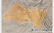 Satellite 3D Map of Ngwaketse Centra, semi-desaturated