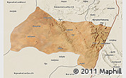 Satellite 3D Map of Ngwaketse Centra, shaded relief outside