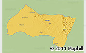 Savanna Style 3D Map of Ngwaketse Centra, single color outside