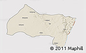 Shaded Relief 3D Map of Ngwaketse Centra, cropped outside
