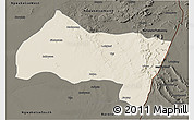 Shaded Relief 3D Map of Ngwaketse Centra, darken
