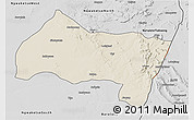 Shaded Relief 3D Map of Ngwaketse Centra, desaturated