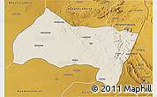 Shaded Relief 3D Map of Ngwaketse Centra, physical outside