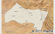 Shaded Relief 3D Map of Ngwaketse Centra, satellite outside