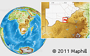 Physical Location Map of Ngwaketse Centra, highlighted country